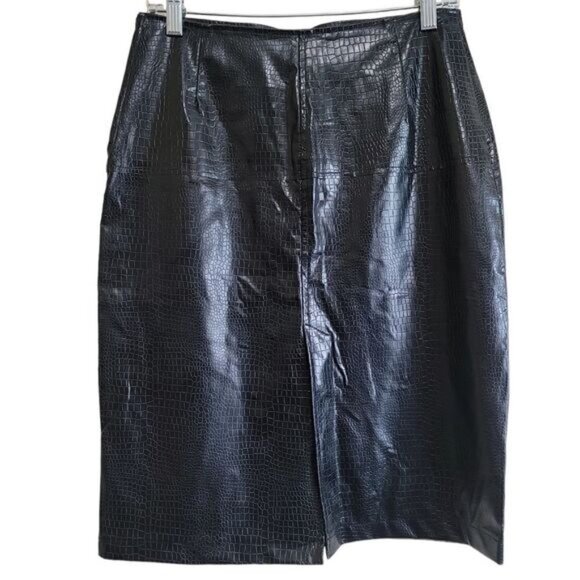 Outbound Collection Black Faux Leather Skirt Sz 5 - Picture 3 of 7